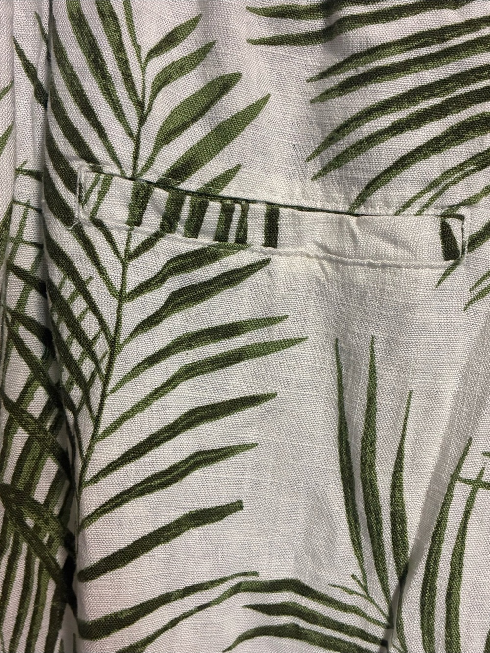 Haven & Blair Tropical Palm Print Cropped Wide-Leg Pants Linen Blend– Size Large - Picture 5 of 7
